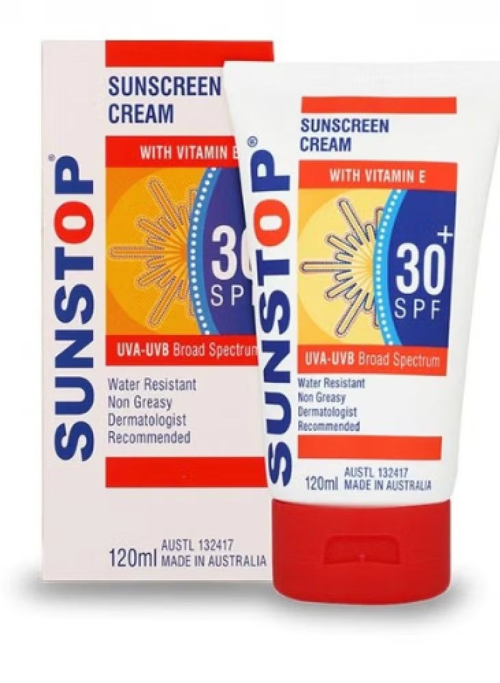 كريم واقي شمس بعامل حماية 30 SPF بفيتامين إي من صن ستوب - 120 مل
